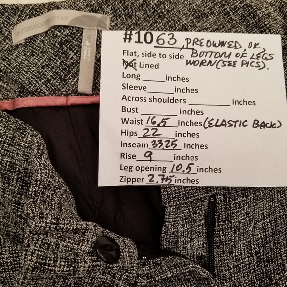 1063 Preownd Classiques Entier Salt & Pepper Pants - Picture 10 of 16